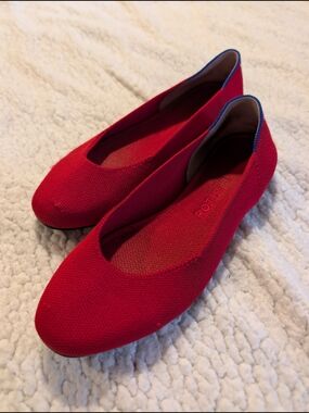 Rothy's Red Almond Ballet Flats